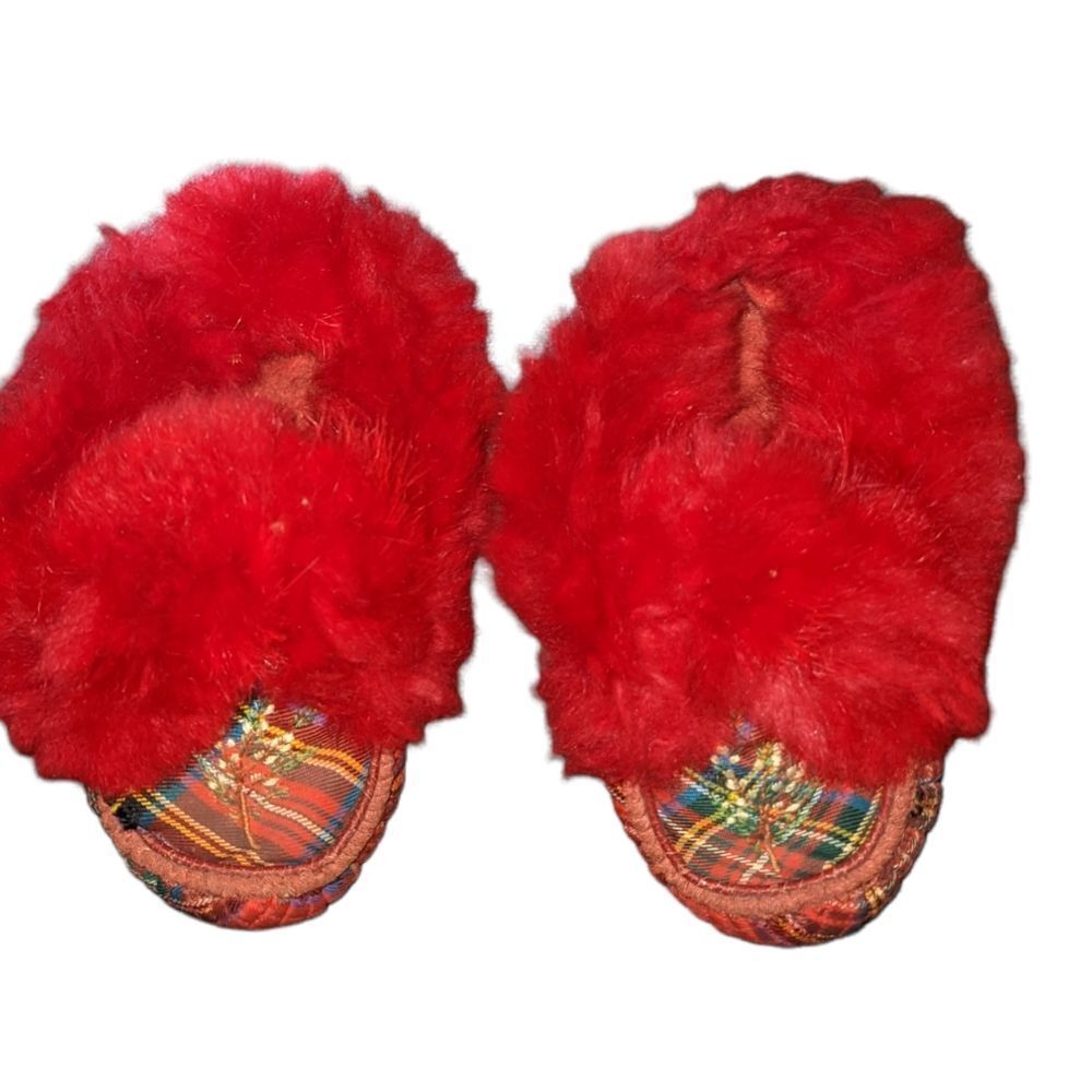 Vintage Red plaid slippers